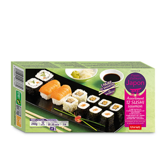 Assortiment de 12 sushi saumon