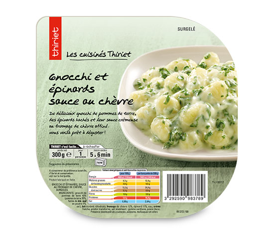 Gnocchi et épinards sauce au chèvre