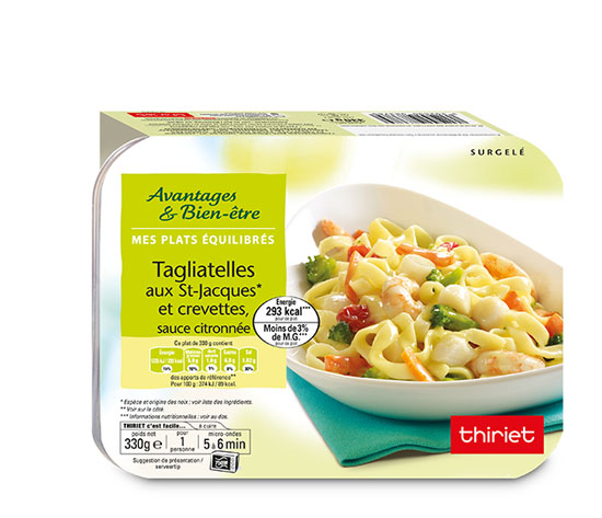 Tagliatelles aux St-Jacques et crevettes