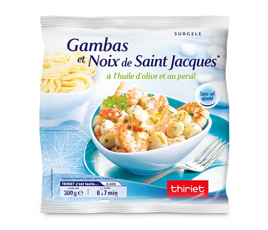 Gambas et noix de St-Jacques* à l'huile d'olive