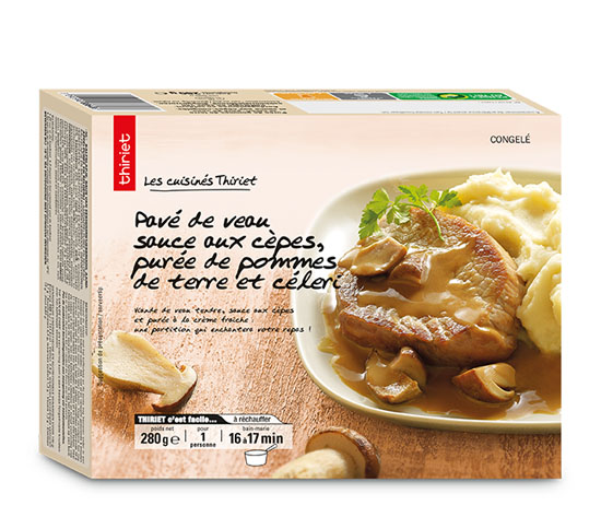 Pavé de veau aux cèpes et purée