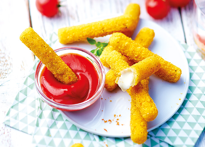 Bâtonnets panés à la mozzarella