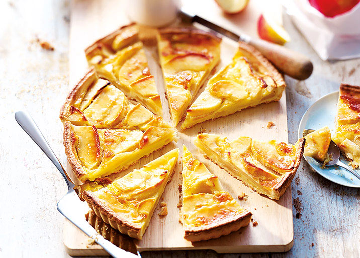 Tarte normande découpée