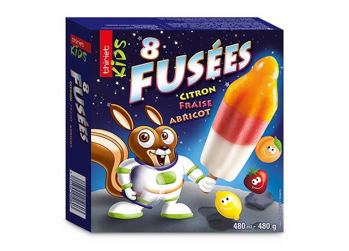 8 Fusées citron/fraise/abricot