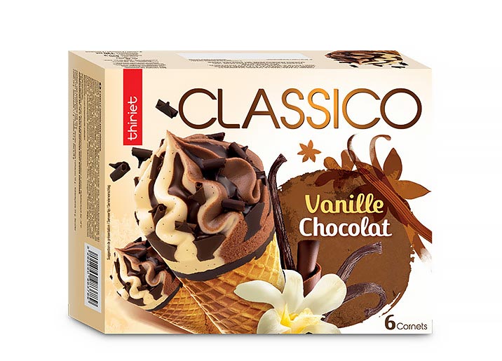 6 Cornets Classico Vanille gousse/Chocolat