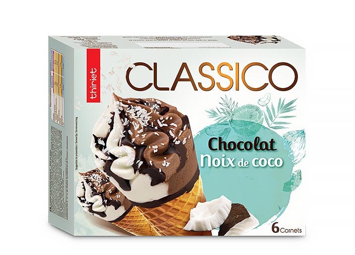 6 Cornets Classico Chocolat/noix de coco