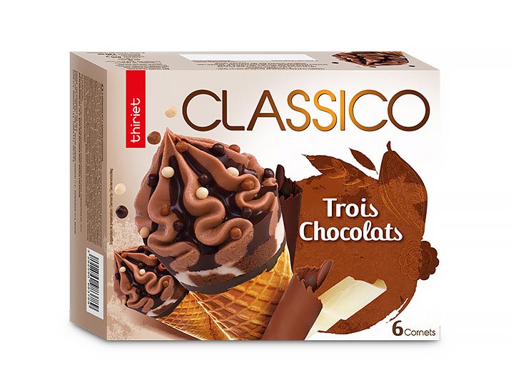 6 Cornets Classico 3 Chocolats
