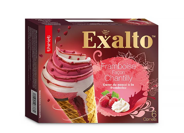 6 Cornets Exalto™ Framboise/Façon chantilly