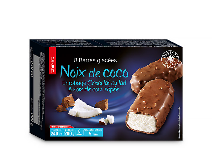 8 Barres glacées noix de coco