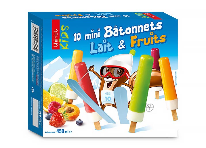 10 Mini bâtonnets lait et fruits