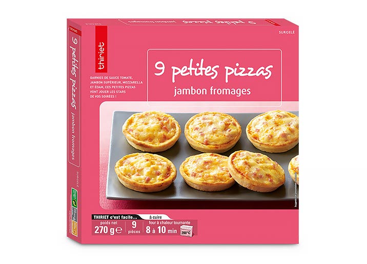 9 Petites pizzas jambon/fromages
