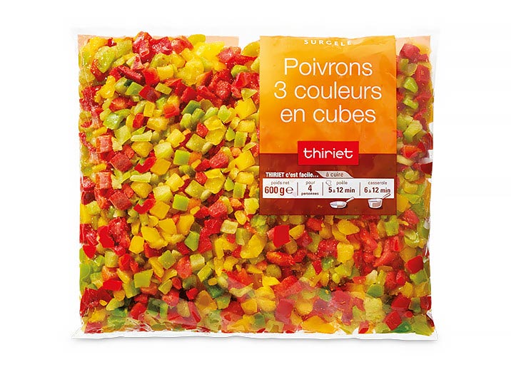 Poivrons 3 couleurs en cubes