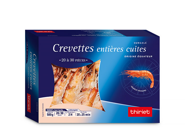 Crevettes entières cuites