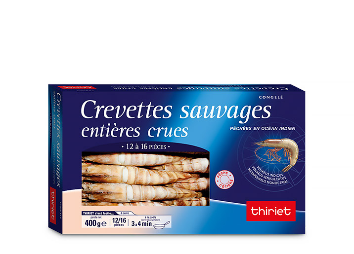 Crevettes entières crues