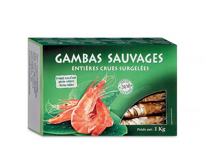 Gambas sauvages entières crues