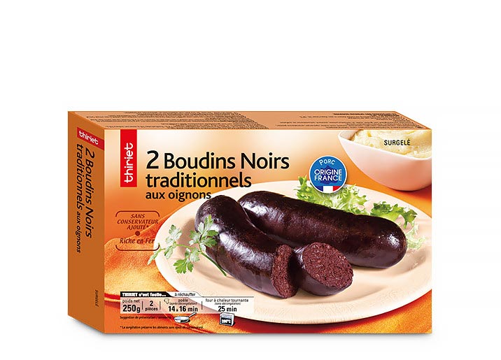 2 Boudins noirs traditionnels aux oignons