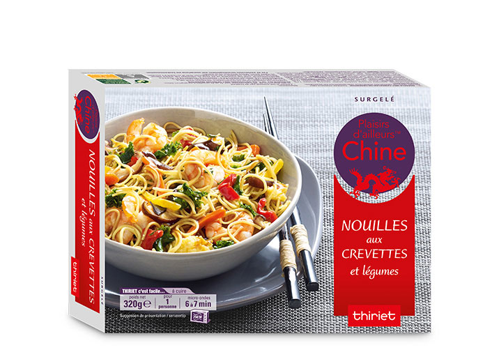 Nouilles aux crevettes et légumes
