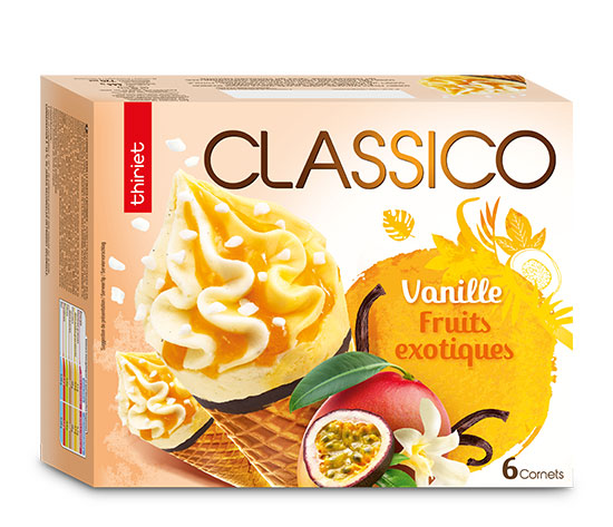 6 Cornets Classico Vanille gousse/Fruits exotiques