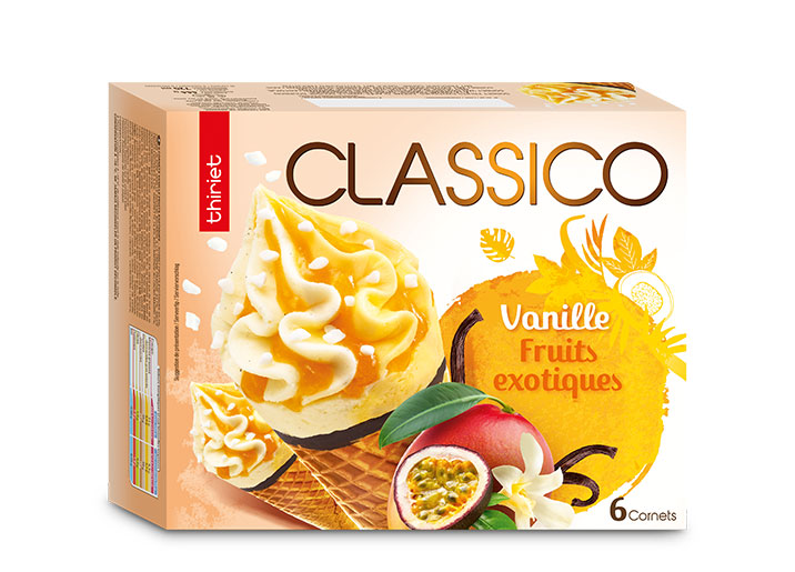6 Cornets Classico Vanille gousse/Fruits exotiques