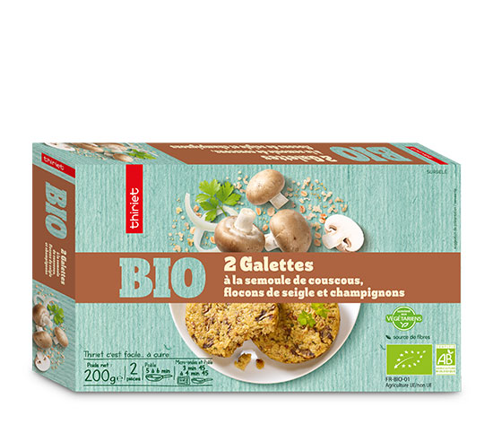 2 Galettes à la semoule de couscous biologiques