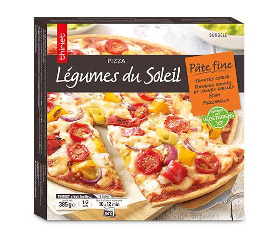 Pizza pâte fine aux légumes du soleil