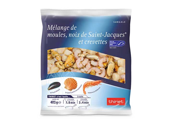 Mélange de moules, noix de St-Jacques et crevettes