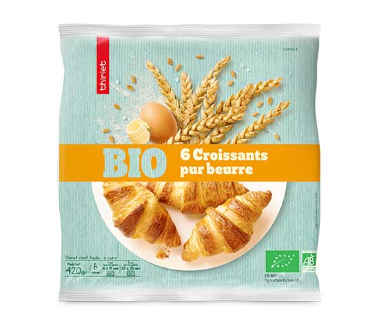 6 Croissants pur beurre biologiques