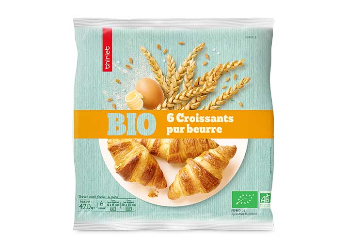 6 Croissants pur beurre biologiques