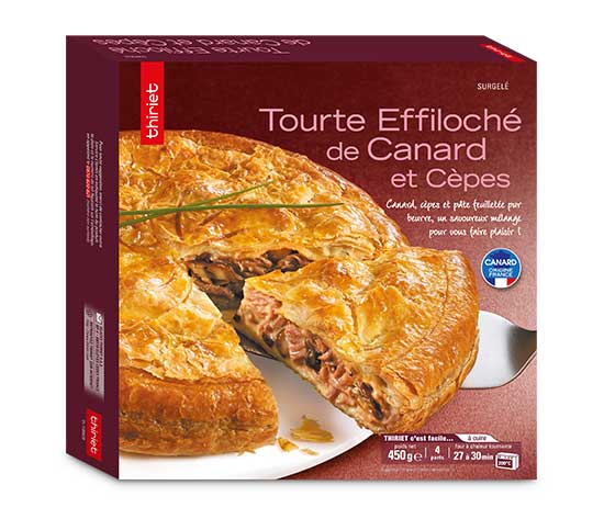 Tourte effiloché de canard et cèpes