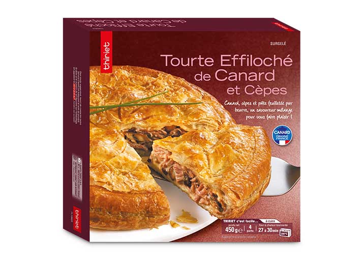 Tourte effiloché de canard et cèpes