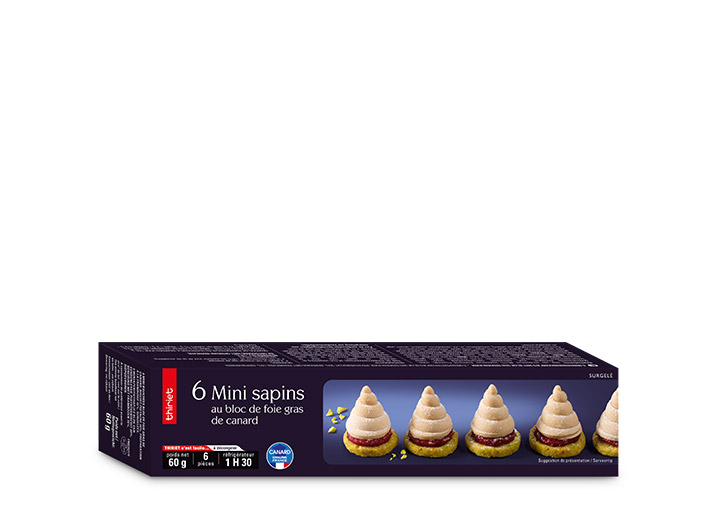 6 mini sapins au bloc de foie gras de canard