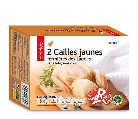 2 Cailles jaunes fermières des Landes