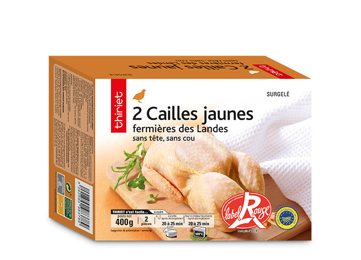 2 Cailles jaunes fermières des Landes