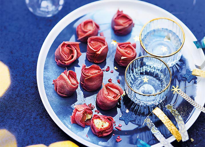 9 Roses croustillantes, garniture brie et truffe
