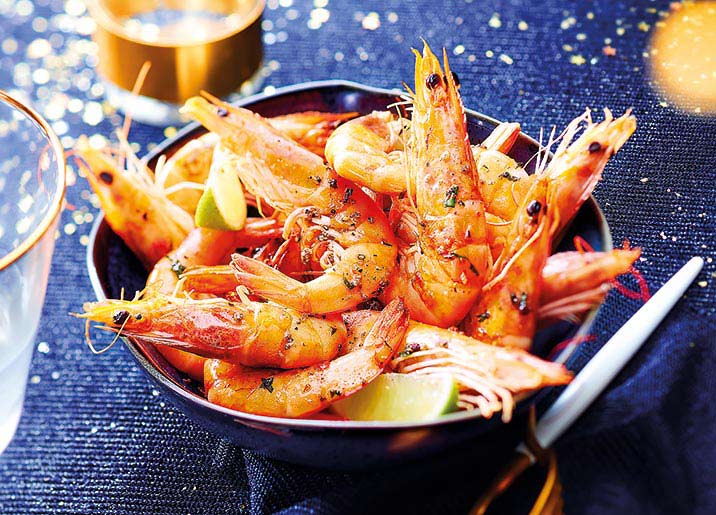 Crevettes entières crues