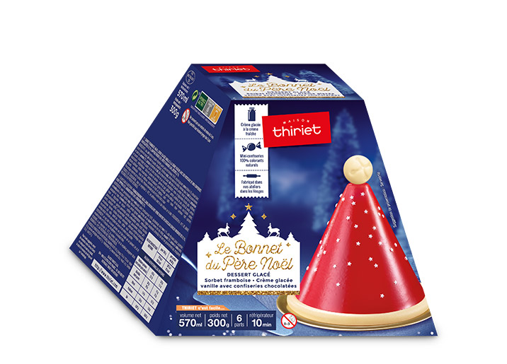 Le bonnet du Père Noël framboise/vanille bonbons