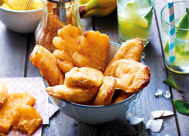 Assortiment de 12 mini beignets ananas et banane