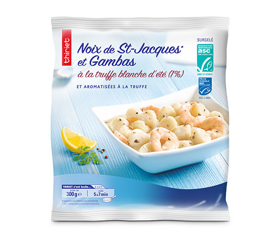 Noix de St-Jacques* gambas à la truffe blanche 1%