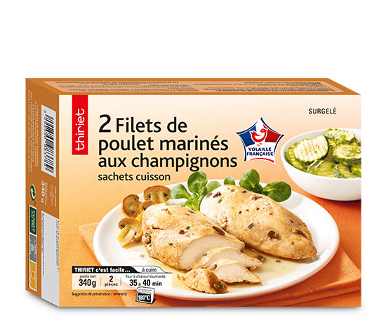 2 Filets de poulet marinés aux champignons