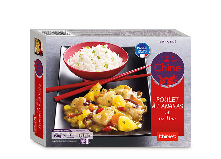 Poulet à l'ananas et riz thaï