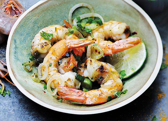 Crevettes entières crues