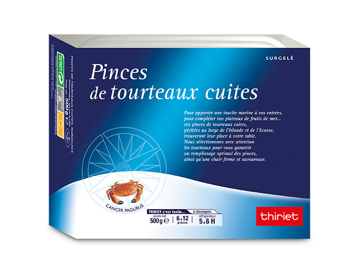 Pinces de tourteaux cuites