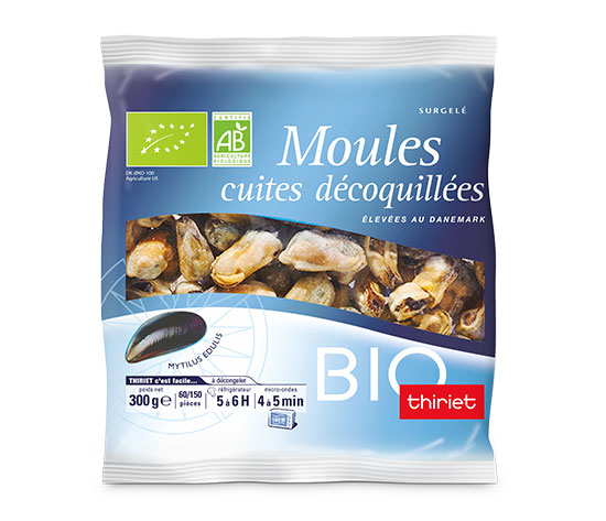 Moules cuites décoquillées biologiques