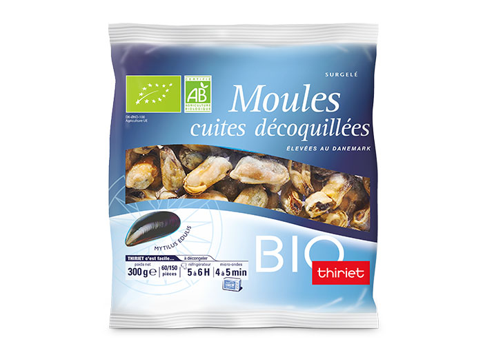 Moules cuites décoquillées biologiques