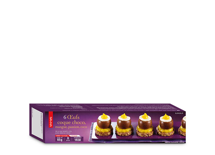 6 Oeufs coque choco mangue passion coco