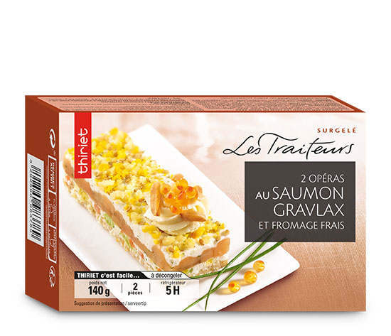 2 Opéras au saumon gravlax et fromage frais