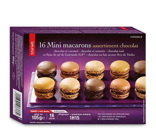 16 Mini macarons assortiment chocolat