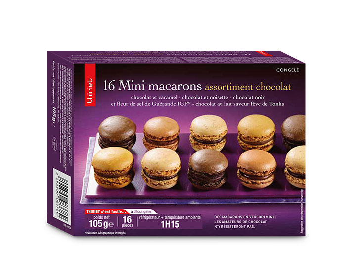 16 Mini macarons assortiment chocolat