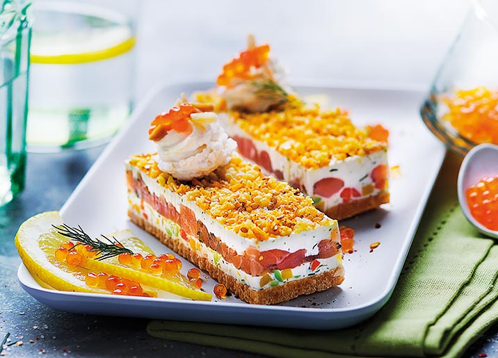 2 Opéras au saumon gravlax et fromage frais