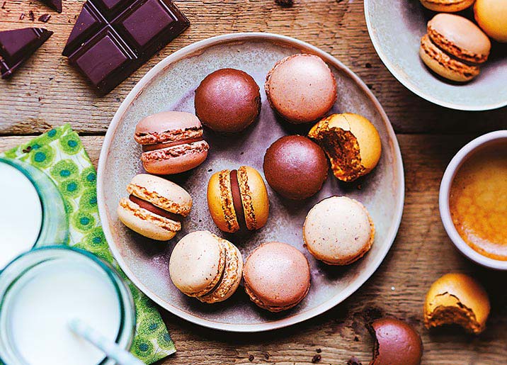 16 Mini macarons assortiment chocolat